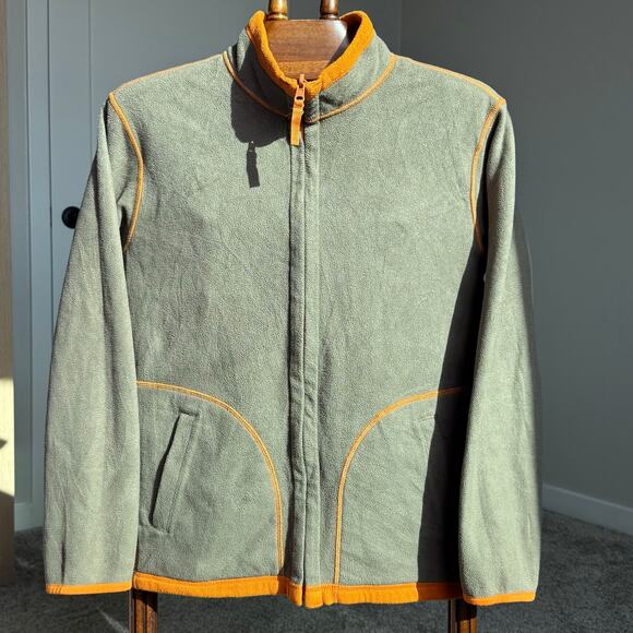 Uniqlo Jackets & Blazers - Uniqlo Reversible Fleece Jacket Womens M Gray Orange Full Zip Soft Outdoor Japan
